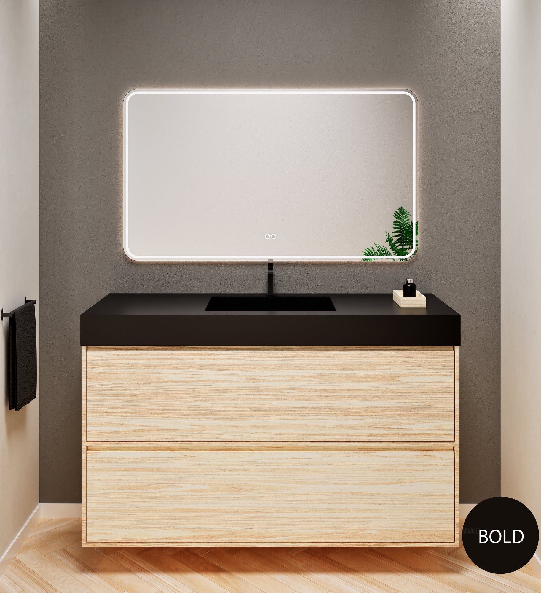Aurora Frame – Corian® Basin with 2 Stacked Drawers - ROVALUX