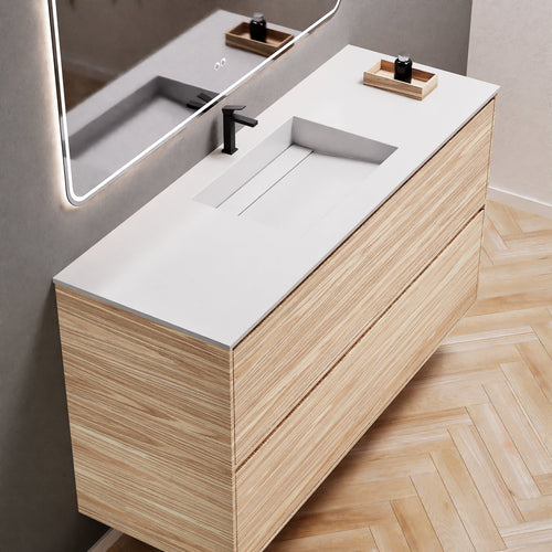 Aurora Frame – Corian® Basin with 2 Stacked Drawers - ROVALUX