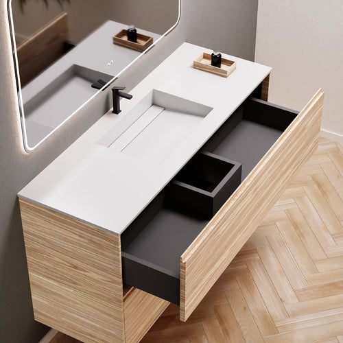 Aurora Frame – Corian® Basin with 2 Stacked Drawers - ROVALUX