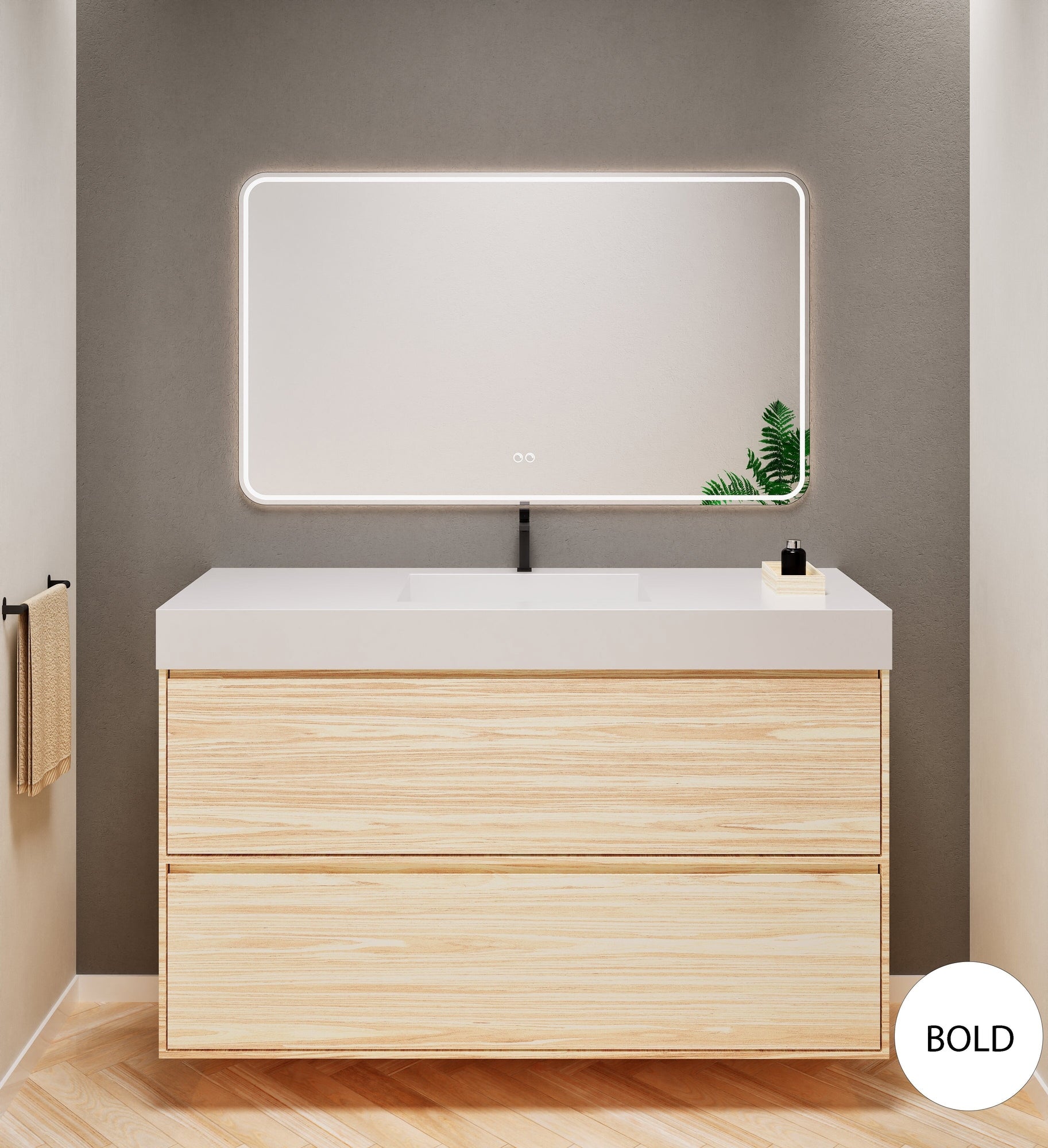 Aurora Frame – Corian® Basin with 2 Stacked Drawers - ROVALUX