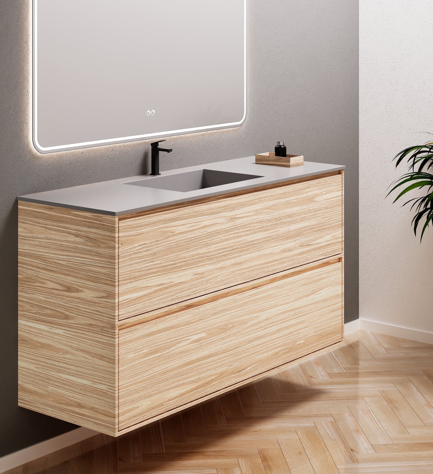Aurora Frame – Corian® Basin with 2 Stacked Drawers - ROVALUX