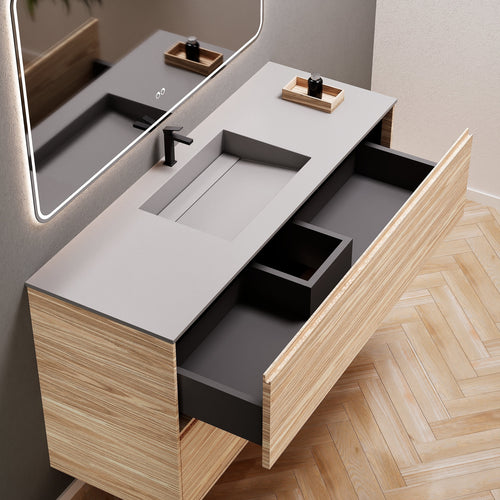 Aurora Frame – Corian® Basin with 2 Stacked Drawers - ROVALUX
