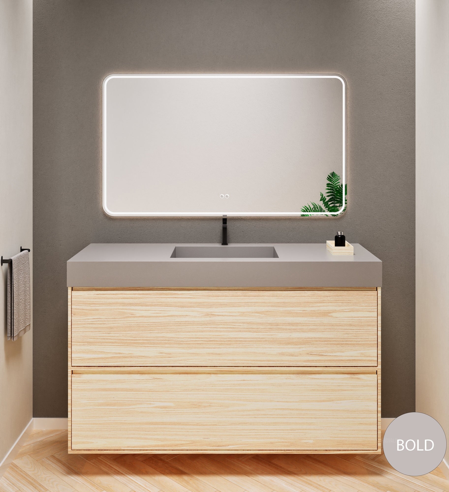 Aurora Frame – Corian® Basin with 2 Stacked Drawers - ROVALUX