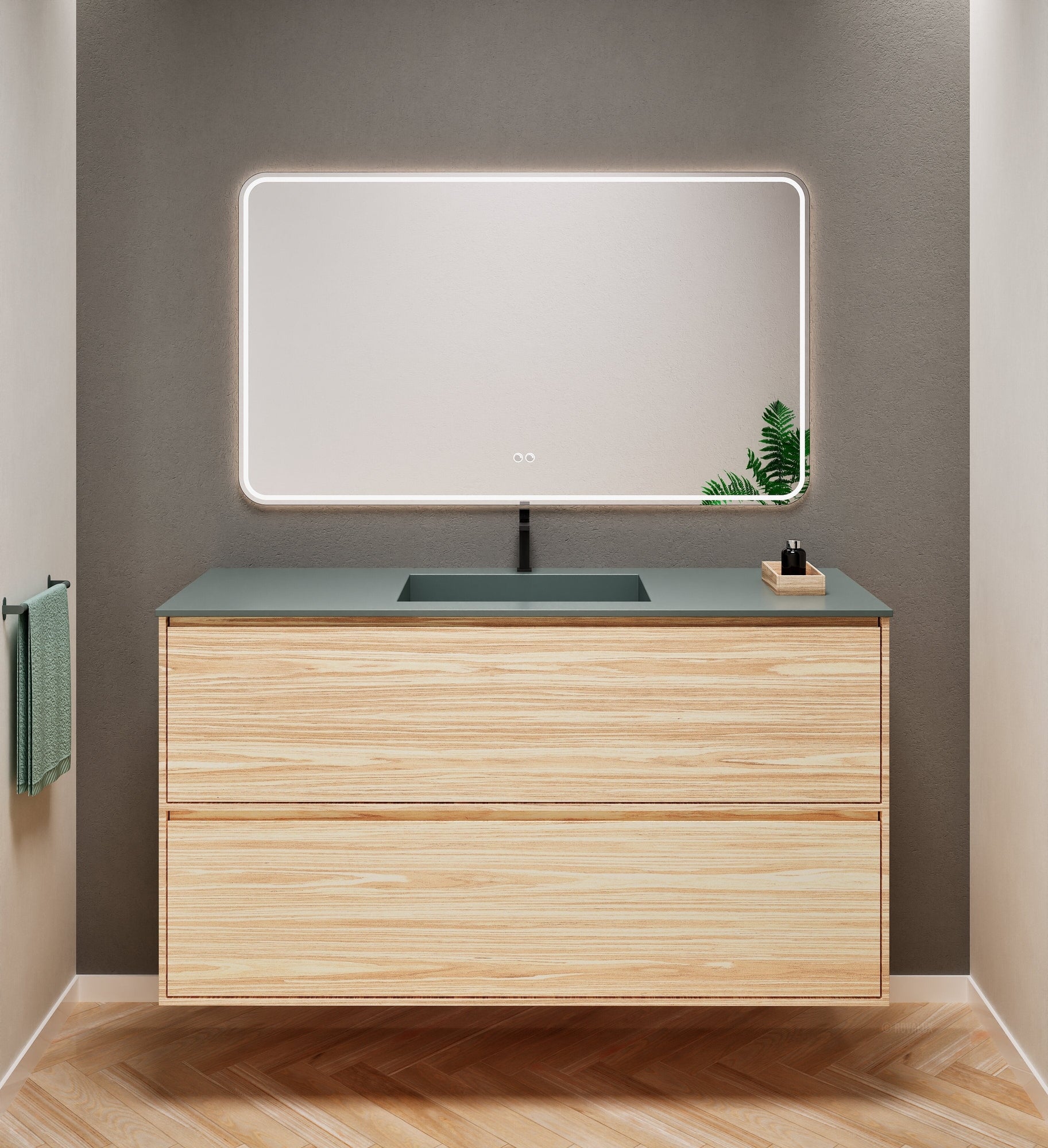 Aurora Frame – Corian® Basin with 2 Stacked Drawers - ROVALUX
