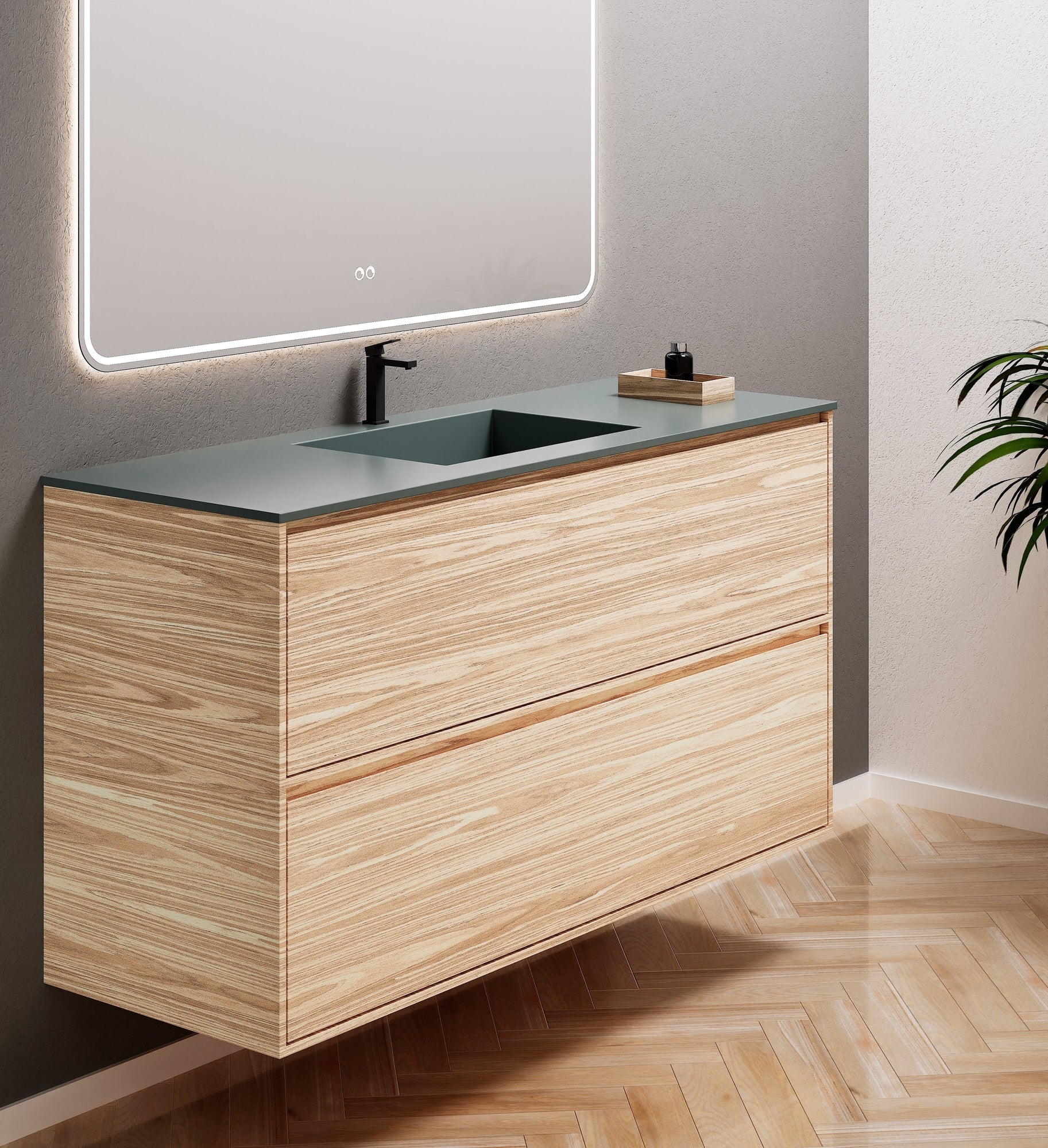 Aurora Frame – Corian® Basin with 2 Stacked Drawers - ROVALUX