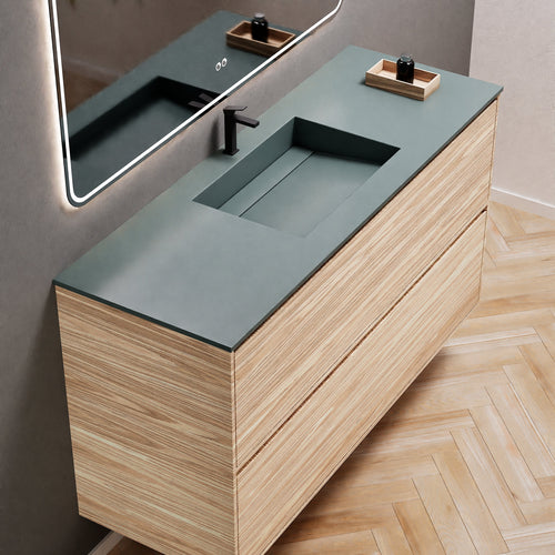 Aurora Frame – Corian® Basin with 2 Stacked Drawers - ROVALUX