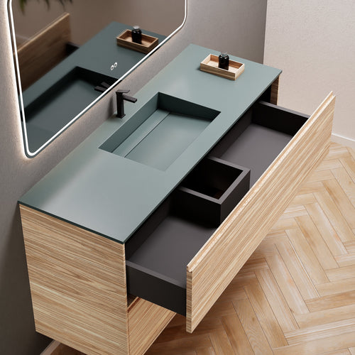 Aurora Frame – Corian® Basin with 2 Stacked Drawers - ROVALUX