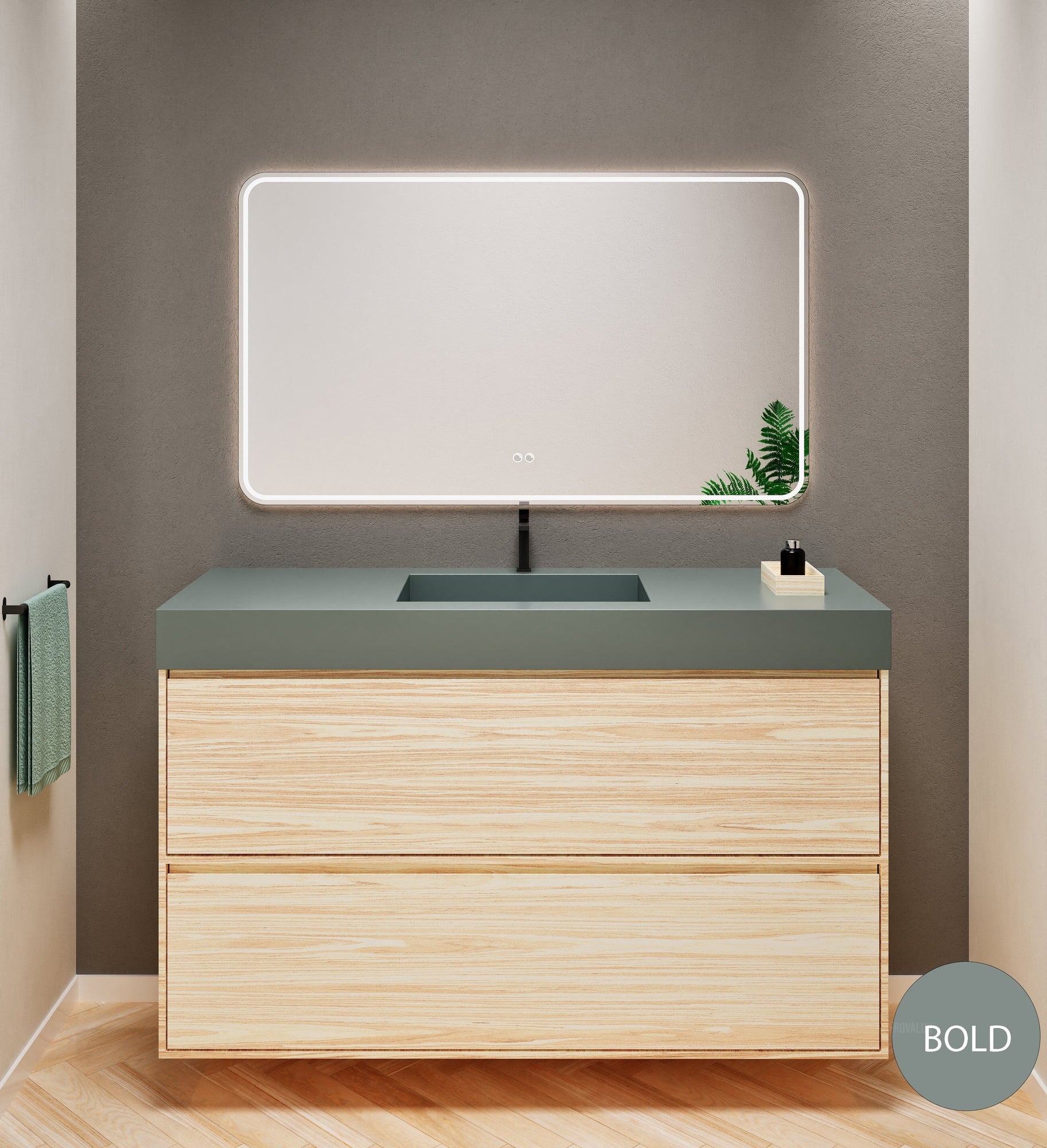 Aurora Frame – Corian® Basin with 2 Stacked Drawers - ROVALUX