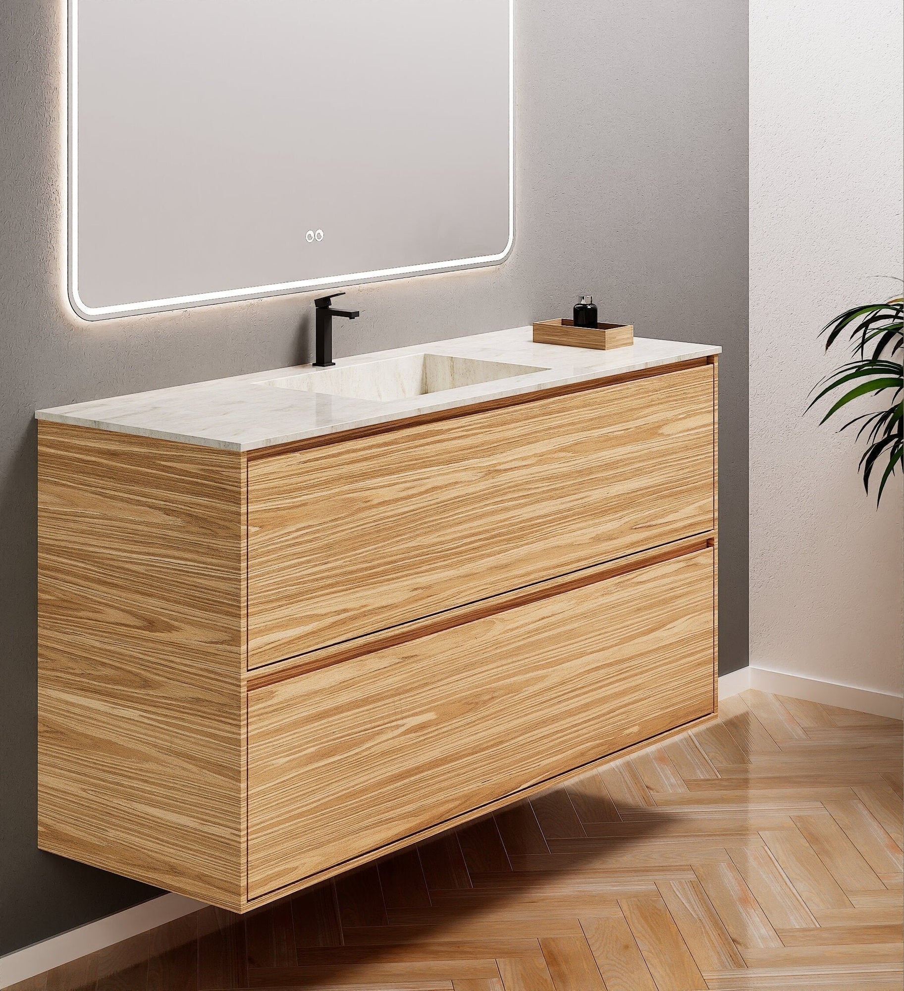 Aurora Frame – Corian® Basin with 2 Stacked Drawers - ROVALUX