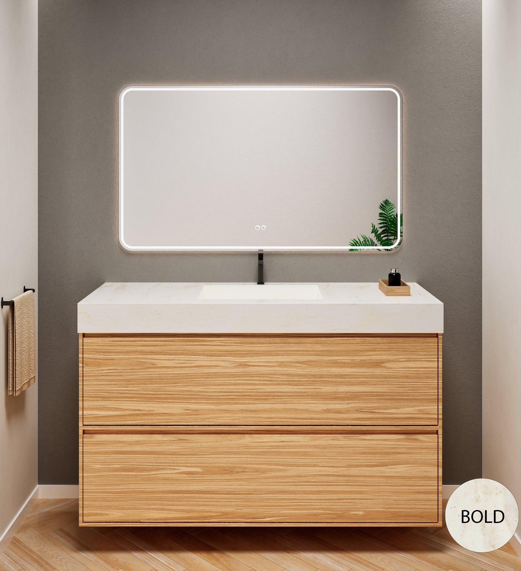 Aurora Frame – Corian® Basin with 2 Stacked Drawers - ROVALUX