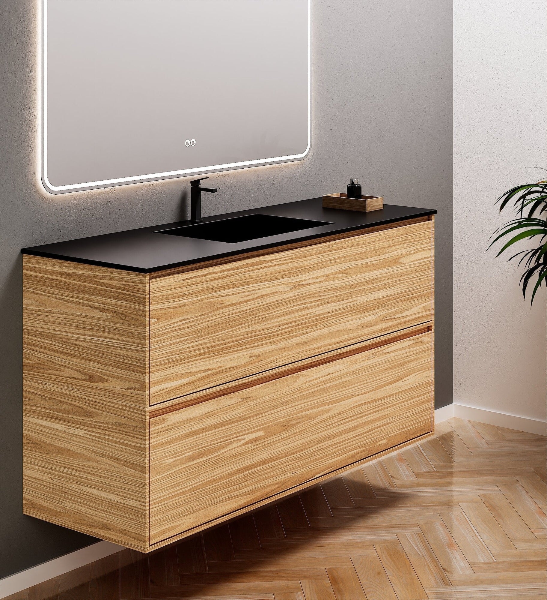 Aurora Frame – Corian® Basin with 2 Stacked Drawers - ROVALUX