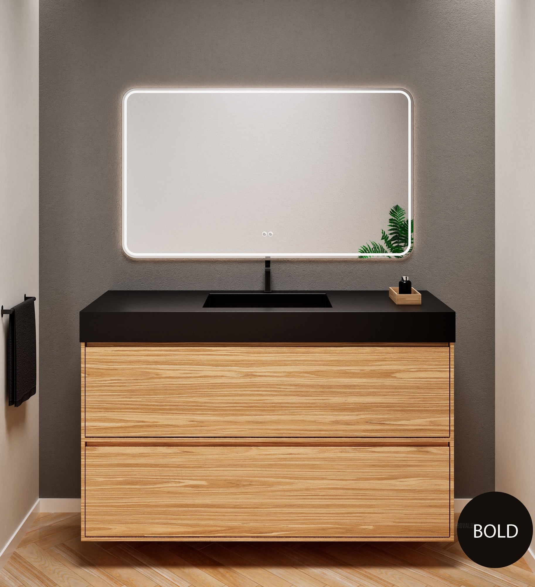 Aurora Frame – Corian® Basin with 2 Stacked Drawers - ROVALUX