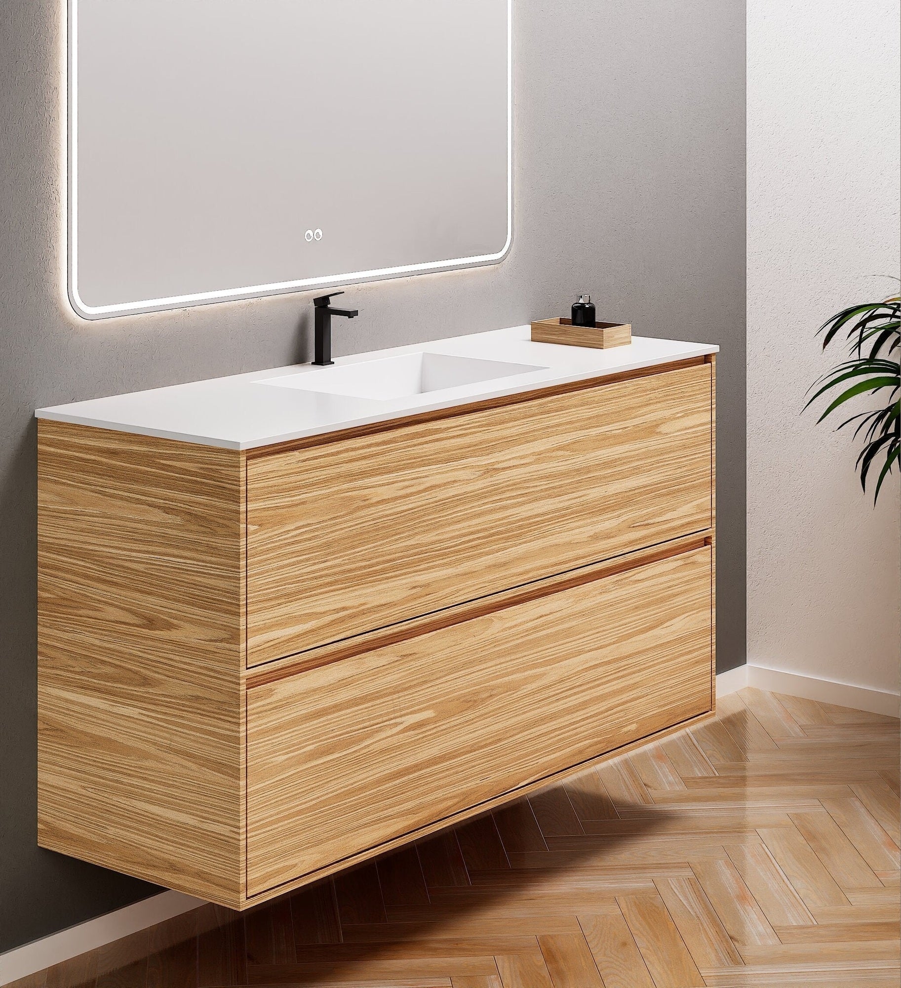 Aurora Frame – Corian® Basin with 2 Stacked Drawers - ROVALUX