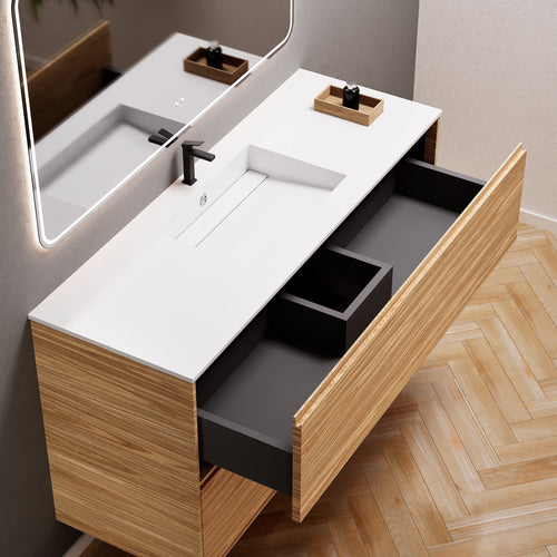 Aurora Frame – Corian® Basin with 2 Stacked Drawers - ROVALUX