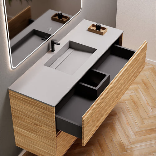 Aurora Frame – Corian® Basin with 2 Stacked Drawers - ROVALUX