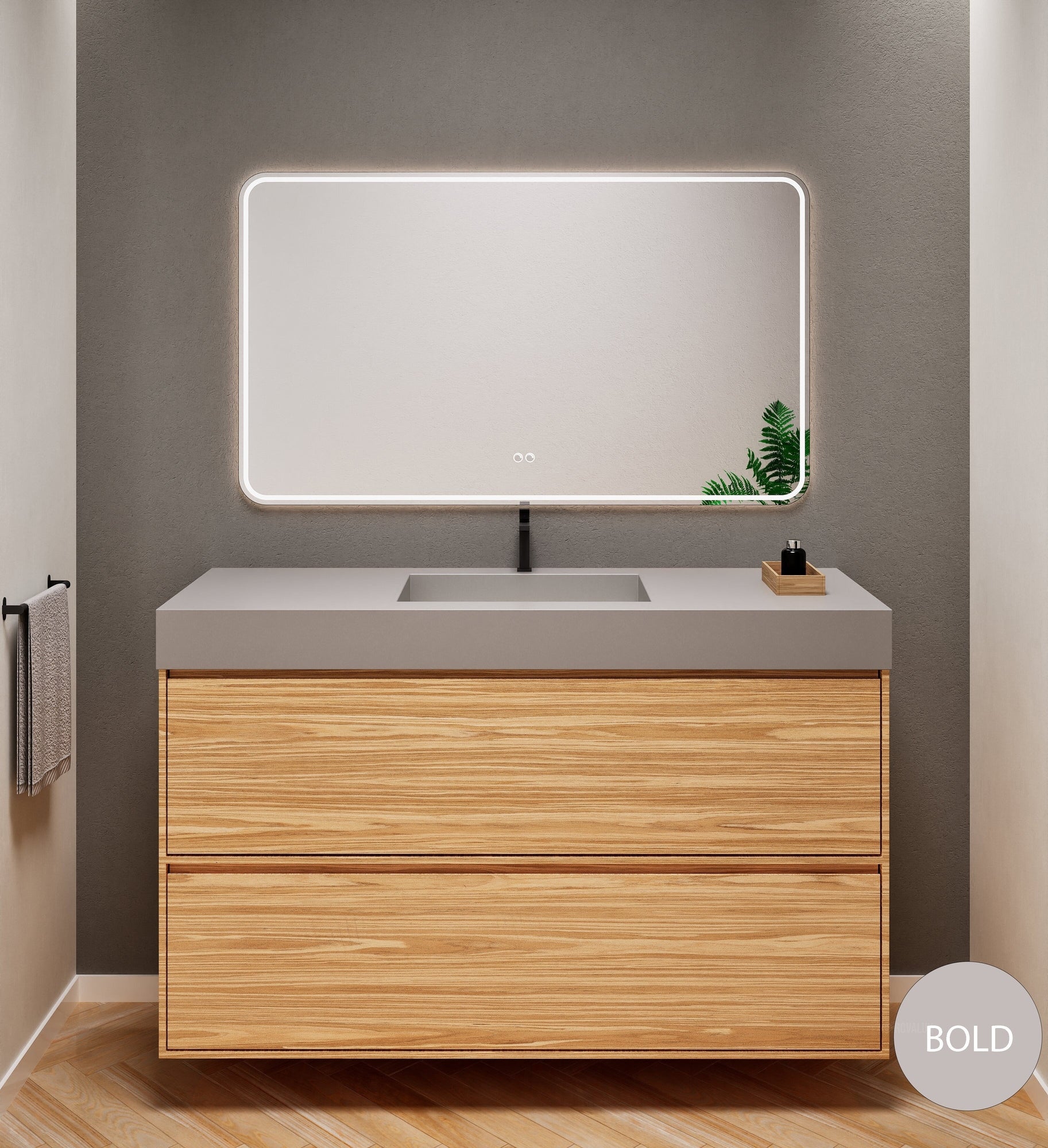 Aurora Frame – Corian® Basin with 2 Stacked Drawers - ROVALUX