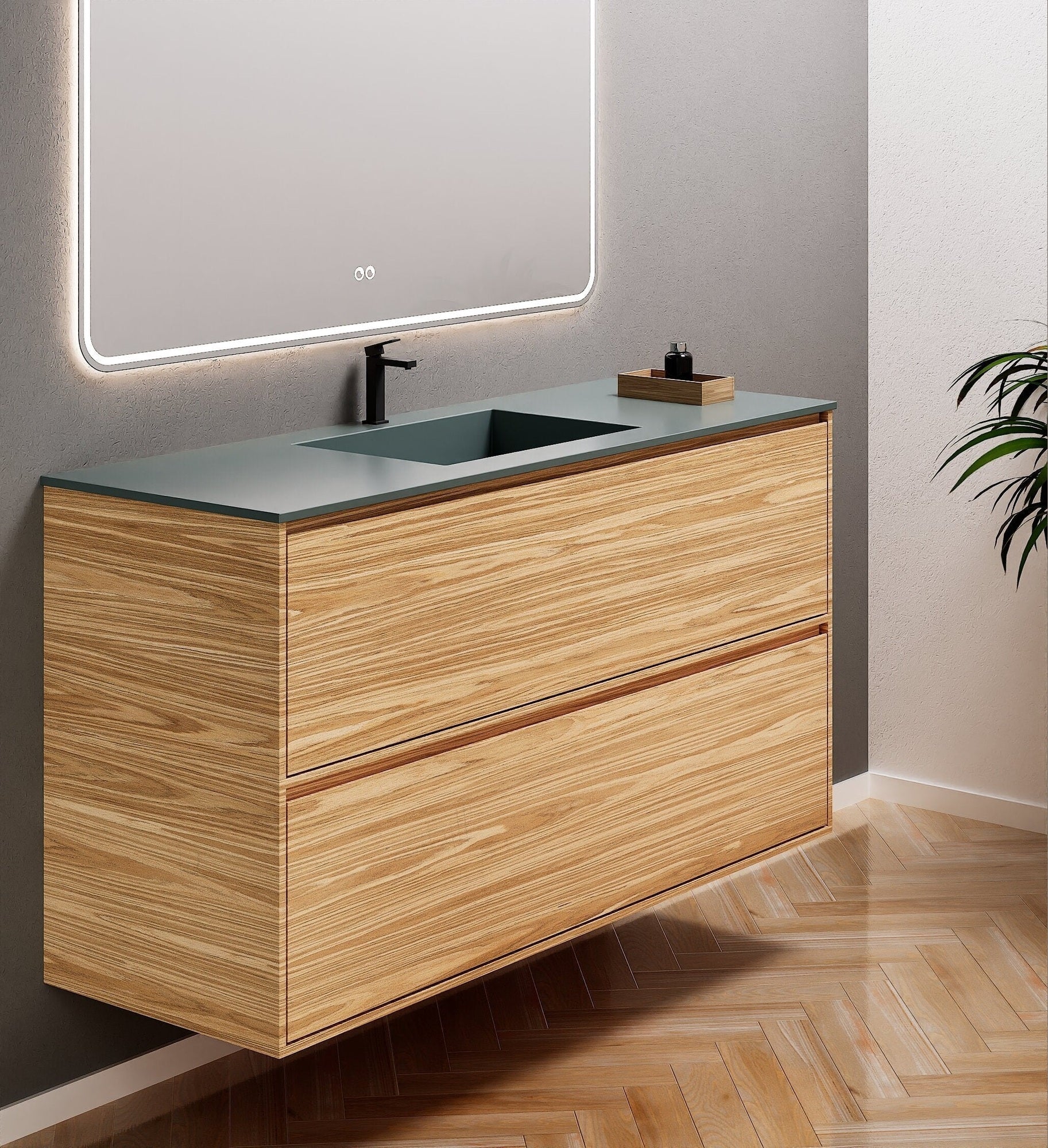 Aurora Frame – Corian® Basin with 2 Stacked Drawers - ROVALUX