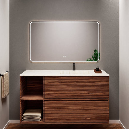 Aurora Frame – Corian® Basin with 2 Drawers and 2 Side Shelves - ROVALUX