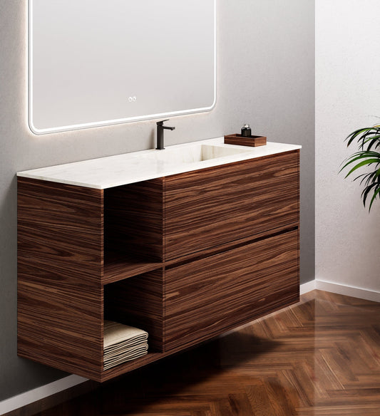 Aurora Frame – Corian® Basin with 2 Drawers and 2 Side Shelves - ROVALUX