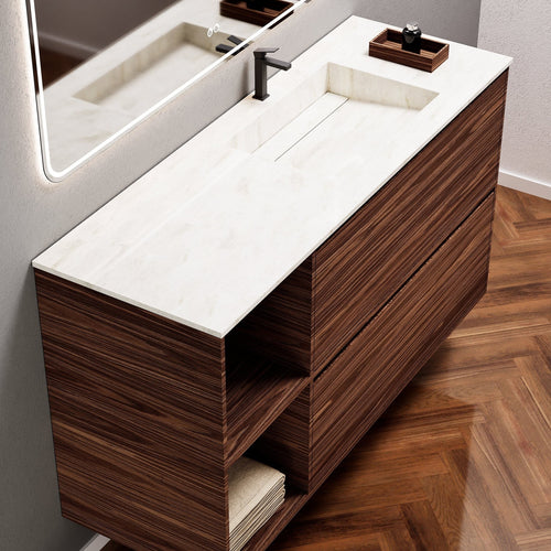 Aurora Frame – Corian® Basin with 2 Drawers and 2 Side Shelves - ROVALUX