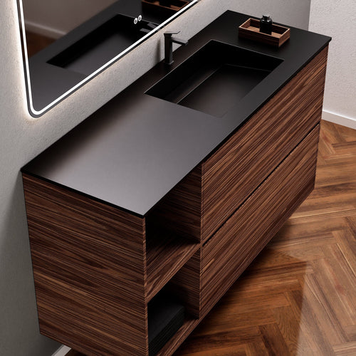 Aurora Frame – Corian® Basin with 2 Drawers and 2 Side Shelves - ROVALUX