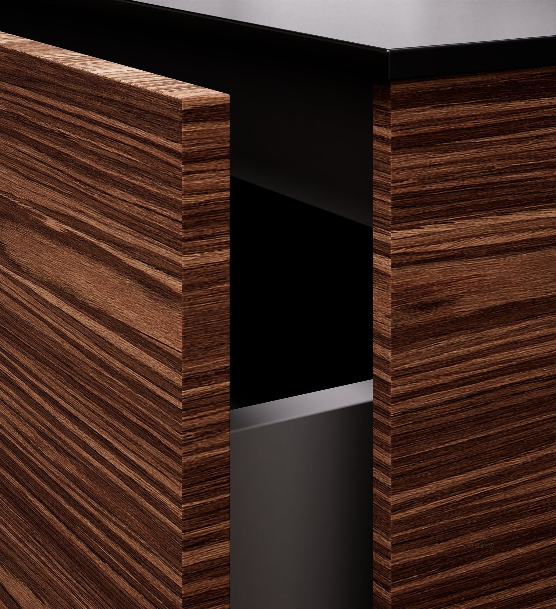 Aurora Frame – Corian® Basin with 2 Drawers and 2 Side Shelves - ROVALUX