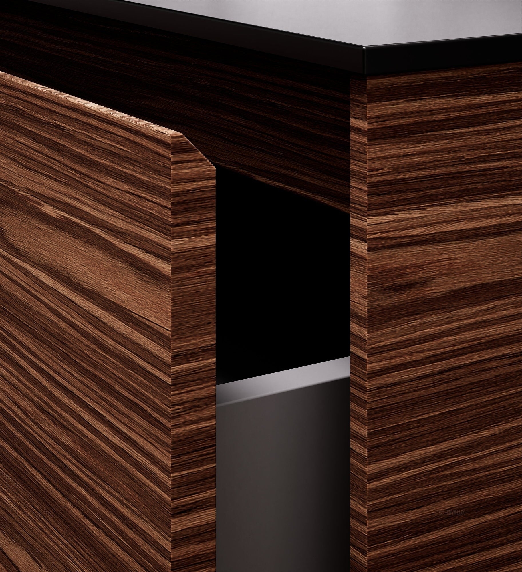 Aurora Frame – Corian® Basin with 2 Drawers and 2 Side Shelves - ROVALUX