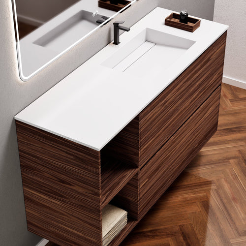 Aurora Frame – Corian® Basin with 2 Drawers and 2 Side Shelves - ROVALUX