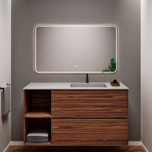 Aurora Frame – Corian® Basin with 2 Drawers and 2 Side Shelves - ROVALUX