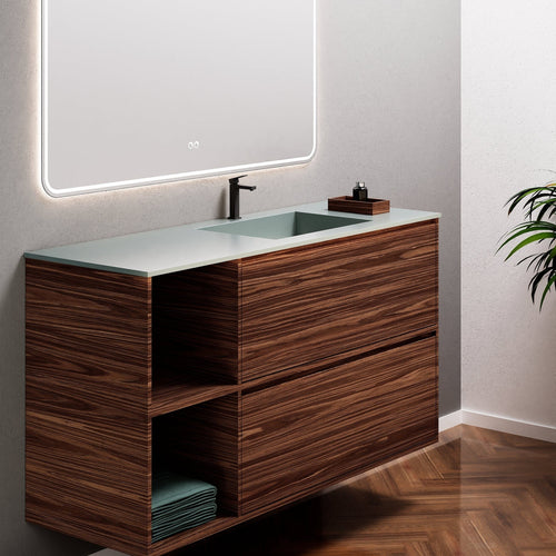 Aurora Frame – Corian® Basin with 2 Drawers and 2 Side Shelves - ROVALUX