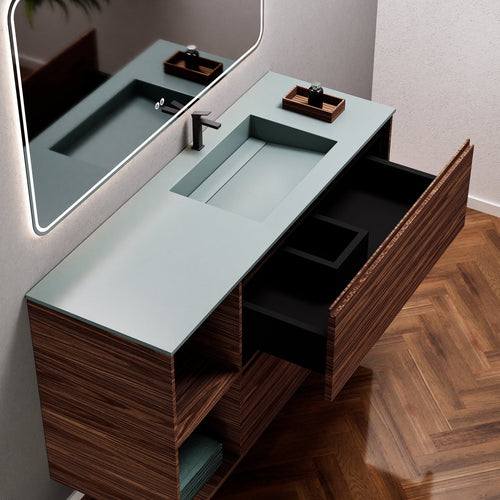 Aurora Frame – Corian® Basin with 2 Drawers and 2 Side Shelves - ROVALUX