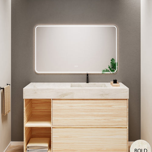 Aurora Frame – Corian® Basin with 2 Drawers and 2 Side Shelves - ROVALUX