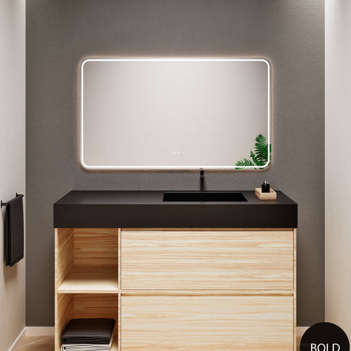 Aurora Frame – Corian® Basin with 2 Drawers and 2 Side Shelves - ROVALUX
