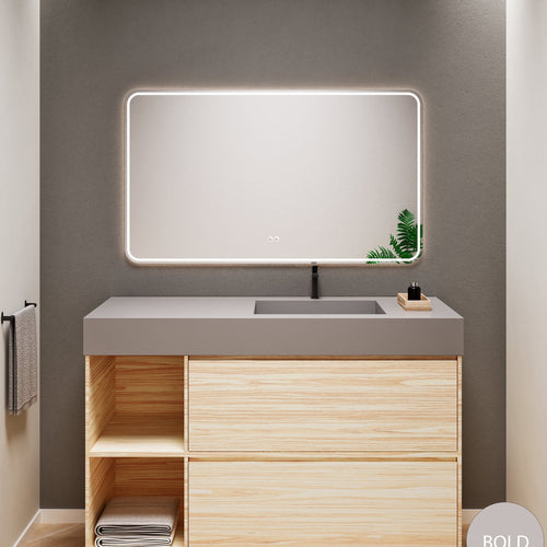 Aurora Frame – Corian® Basin with 2 Drawers and 2 Side Shelves - ROVALUX