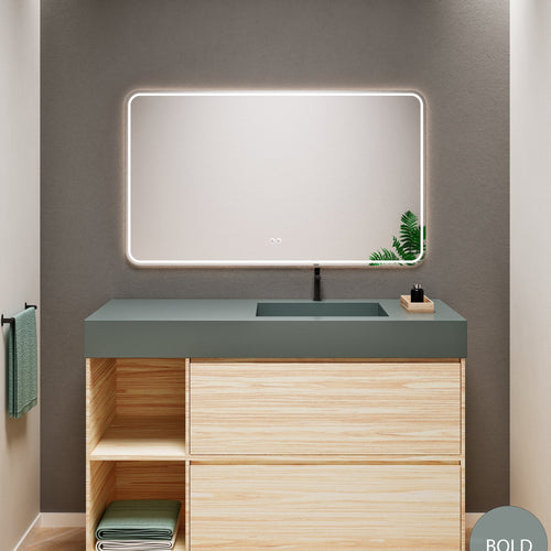 Aurora Frame – Corian® Basin with 2 Drawers and 2 Side Shelves - ROVALUX