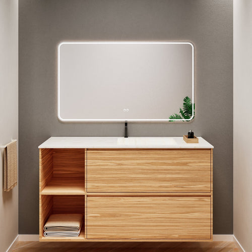 Aurora Frame – Corian® Basin with 2 Drawers and 2 Side Shelves - ROVALUX
