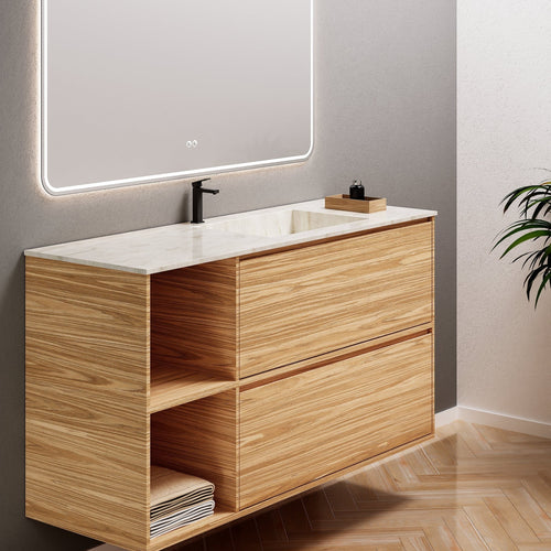 Aurora Frame – Corian® Basin with 2 Drawers and 2 Side Shelves - ROVALUX