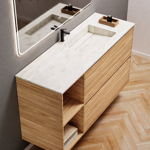 Aurora Frame – Corian® Basin with 2 Drawers and 2 Side Shelves - ROVALUX