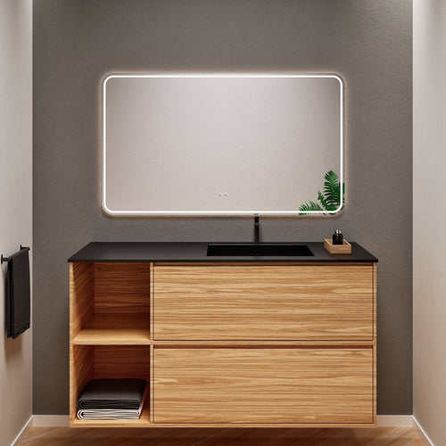 Aurora Frame – Corian® Basin with 2 Drawers and 2 Side Shelves - ROVALUX