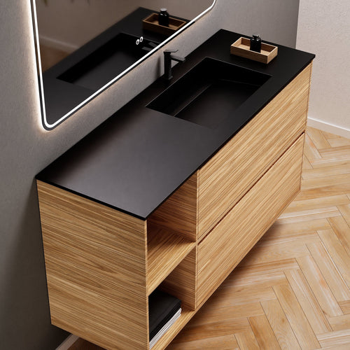 Aurora Frame – Corian® Basin with 2 Drawers and 2 Side Shelves - ROVALUX