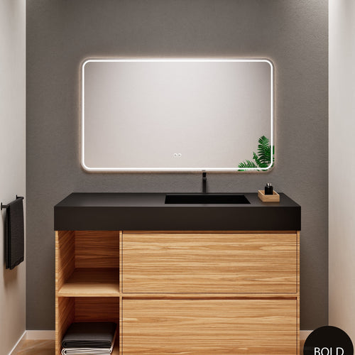 Aurora Frame – Corian® Basin with 2 Drawers and 2 Side Shelves - ROVALUX
