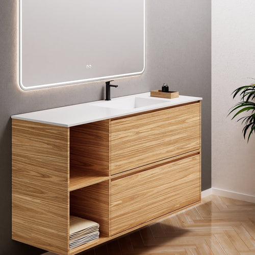 Aurora Frame – Corian® Basin with 2 Drawers and 2 Side Shelves - ROVALUX