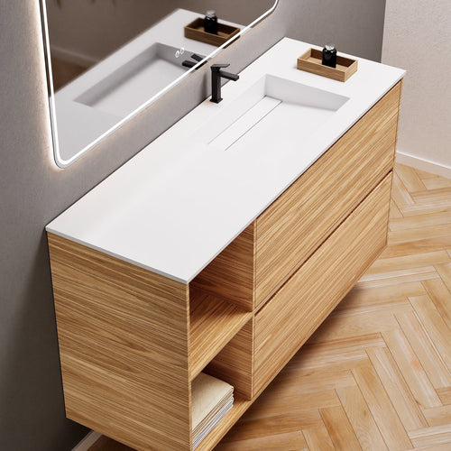 Aurora Frame – Corian® Basin with 2 Drawers and 2 Side Shelves - ROVALUX