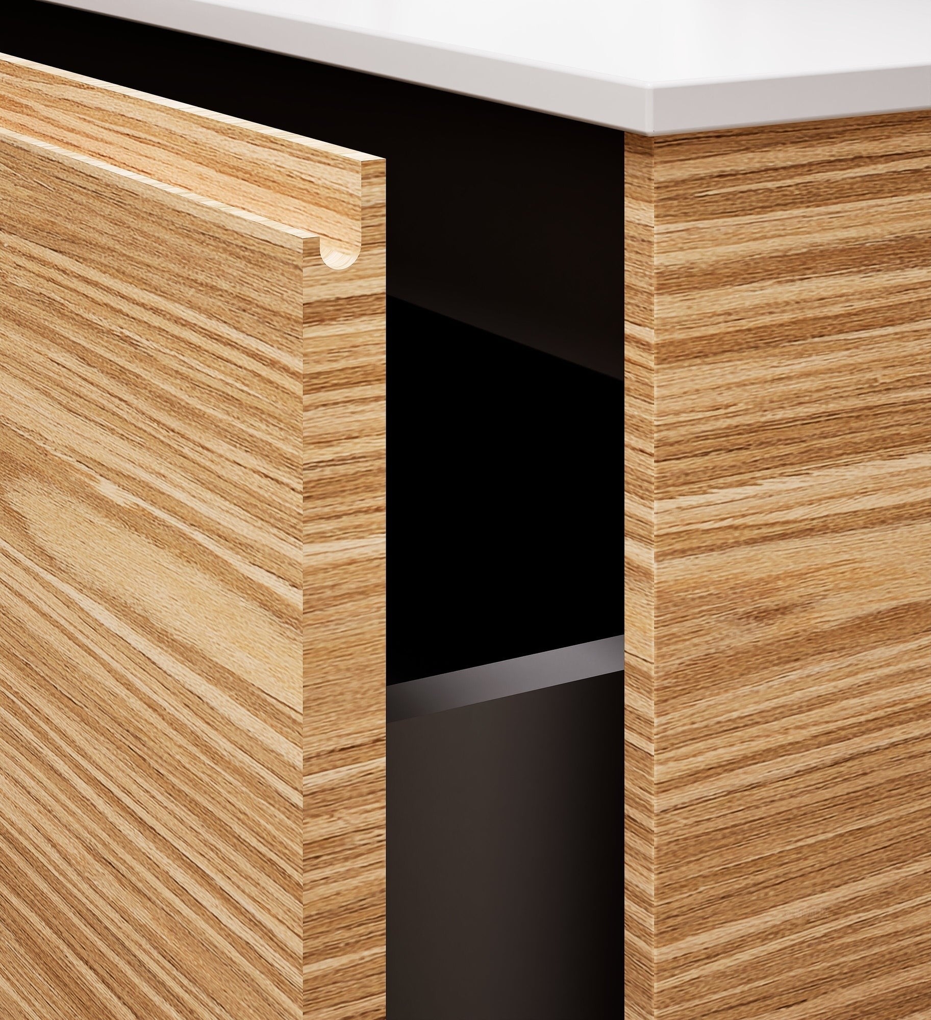 Aurora Frame – Corian® Basin with 2 Drawers and 2 Side Shelves - ROVALUX