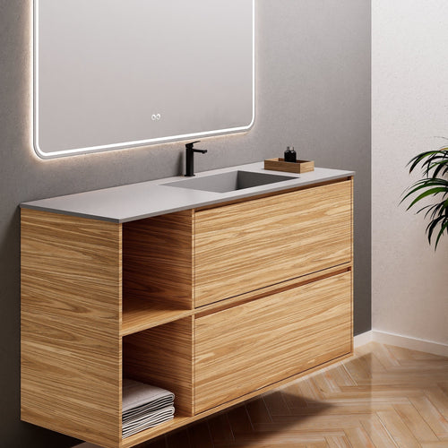 Aurora Frame – Corian® Basin with 2 Drawers and 2 Side Shelves - ROVALUX