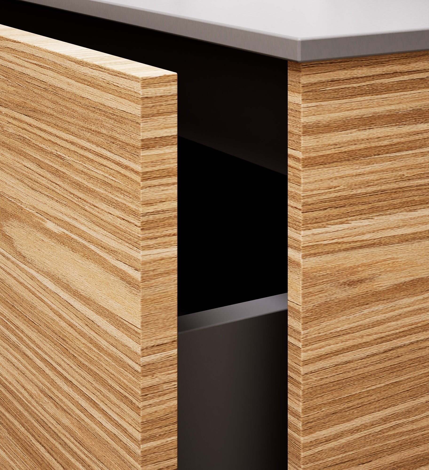 Aurora Frame – Corian® Basin with 2 Drawers and 2 Side Shelves - ROVALUX