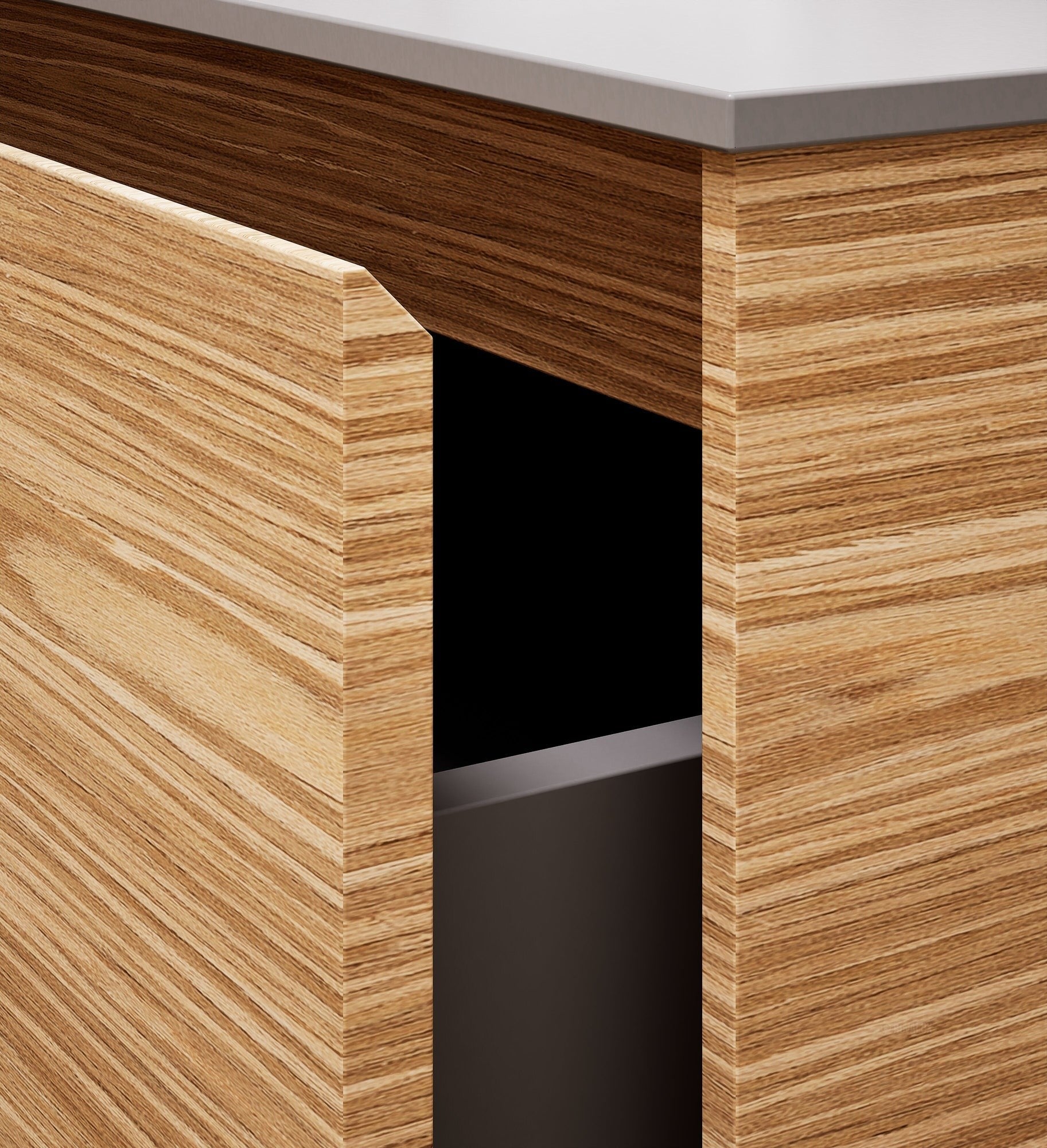 Aurora Frame – Corian® Basin with 2 Drawers and 2 Side Shelves - ROVALUX