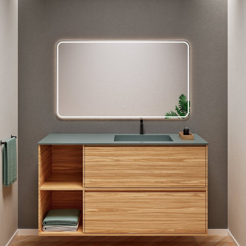 Aurora Frame – Corian® Basin with 2 Drawers and 2 Side Shelves - ROVALUX
