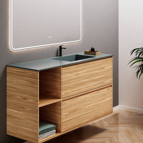 Aurora Frame – Corian® Basin with 2 Drawers and 2 Side Shelves - ROVALUX