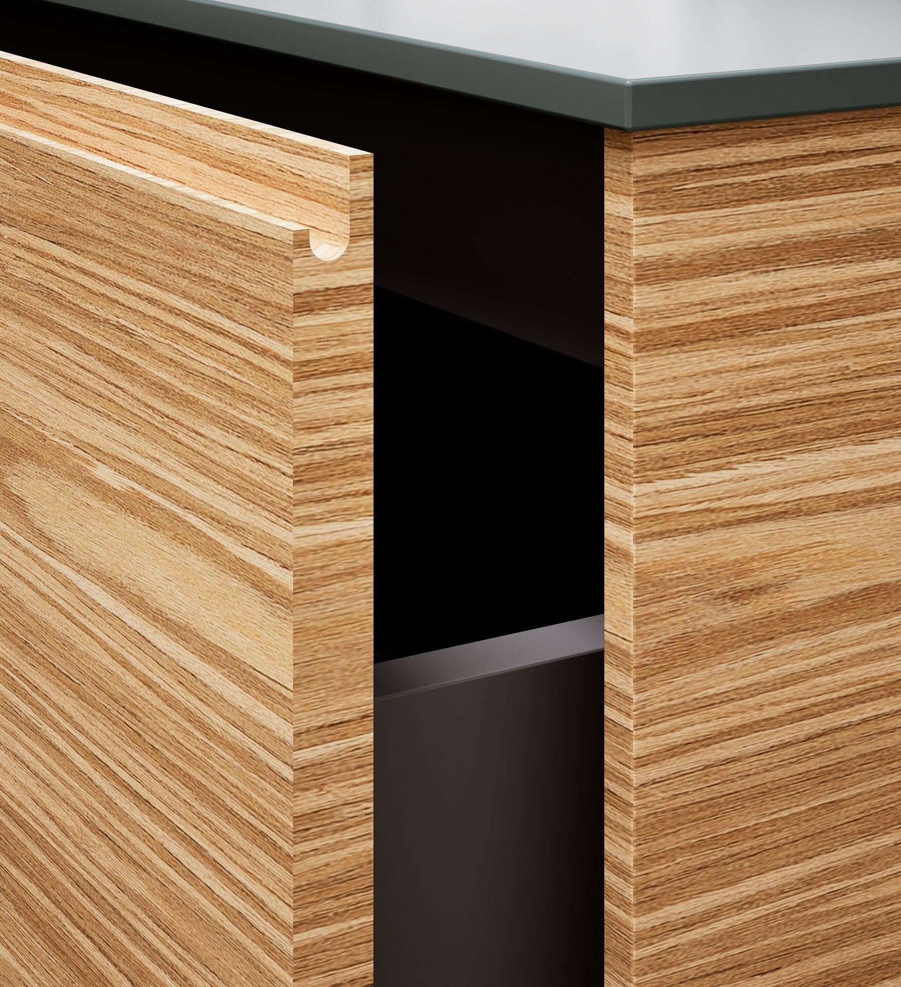 Aurora Frame – Corian® Basin with 2 Drawers and 2 Side Shelves - ROVALUX